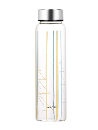 SINTRA CRYSTO Wide Mouth Bottle Silver SS Lid – DECAL BOROSIL