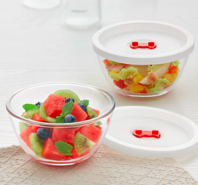 MIXING BOWL WITH PLASTIC LID (SET OF 2)
