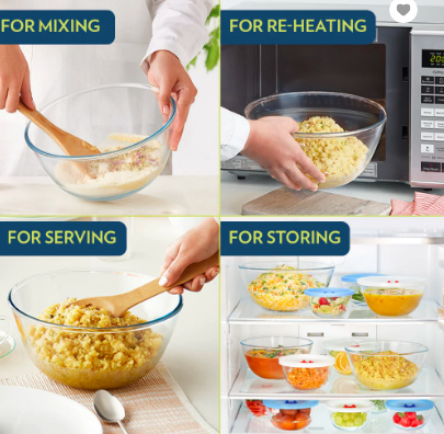 MIXING BOWL WITH PLASTIC LID (SET OF 2) - Image 3