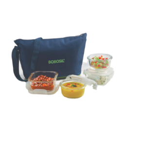 MICROWAVABLE GLASS LUNCH BOX (DAISY)