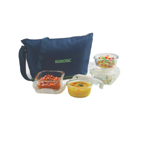 MICROWAVABLE GLASS LUNCH BOX (DAISY)