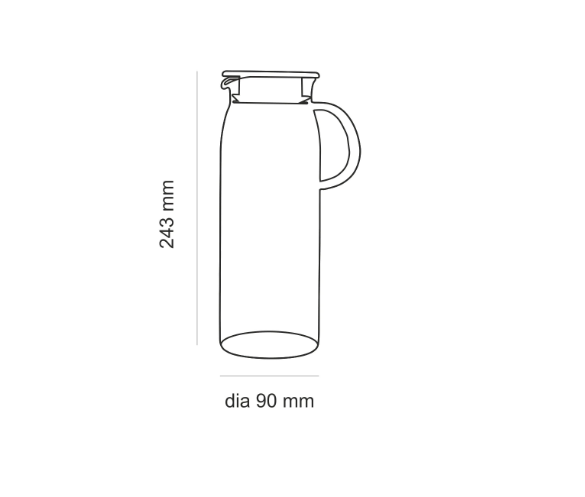 Borosil Marina Jug w glass handle - Image 2