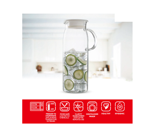 Borosil Marina Jug w glass handle - Image 4