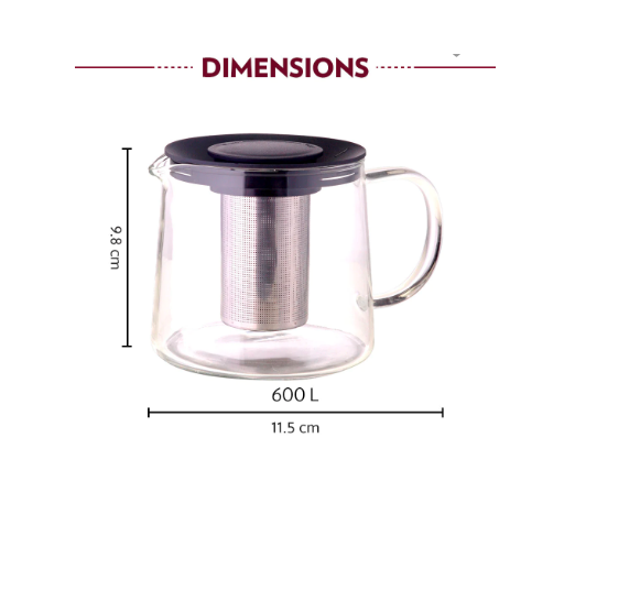 Borosil Carafe w Infuser, Black - Image 2