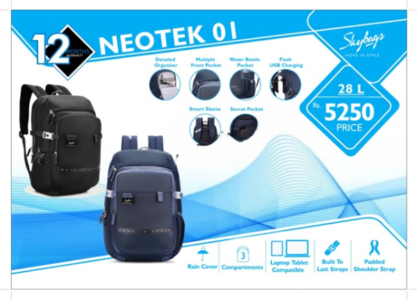 Skybags Neotek - laptop backpack for corporate gifting Bangalore