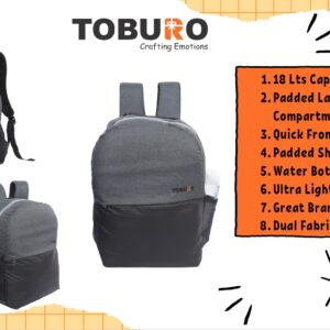 Toburo 18L Dual Fabric Corporate Backpack with Laptop Compartment – Ideal for Gifting in Bangalore