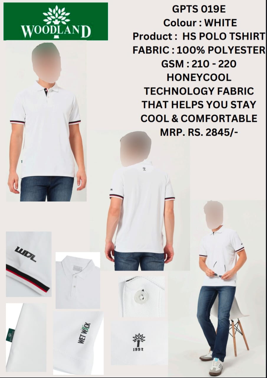 Woodland White HS Polo T-Shirt with Honeycool Technology – Corporate Gifting Apparel