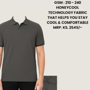Woodland GPTS 019E Dark Grey Honeycool Technology HS Polo T-Shirt – 100% Polyester, premium corporate gifting apparel in Bangalore