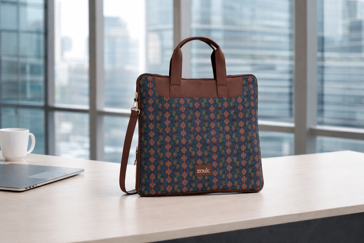 L-Zippered Laptop Handbag – corporate women gifting bags Bangalore