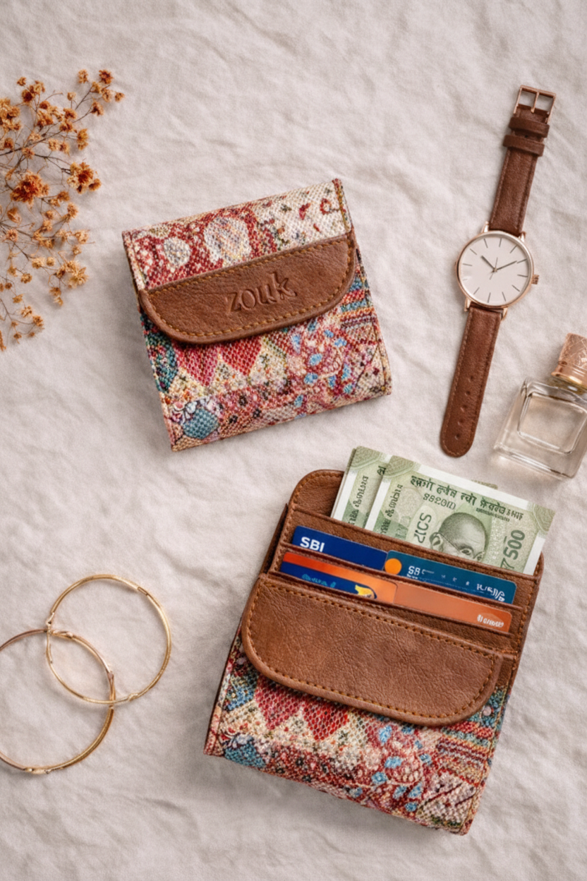 Zouk Printed Trifold Wallet For Women - Image 2